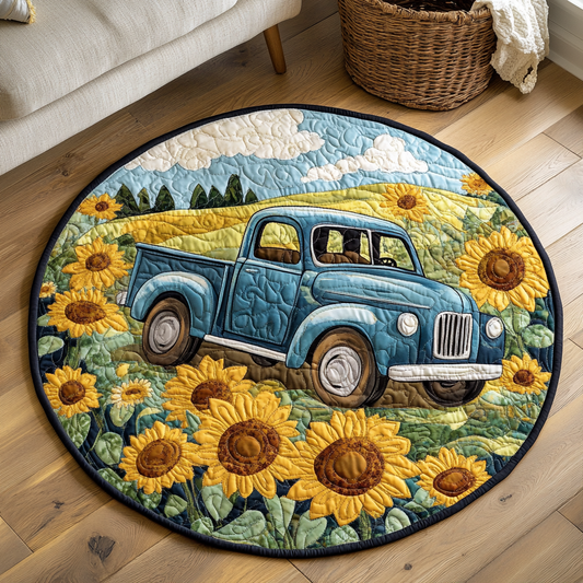Sunflower Drive Quilted Round Mat NCU0VH4282