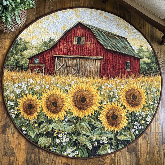 Sunflower Farm Quilted Round Mat NCU0VH4908