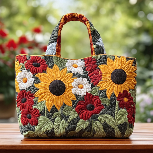 Sunflower Field Quilted Tote Bag NCU0DK9188