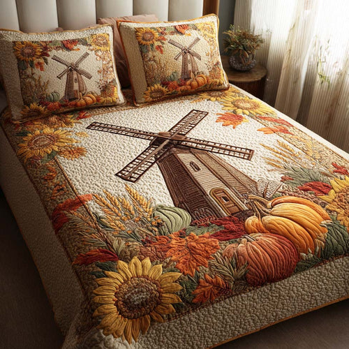 Sunflower Fields 3-Piece Quilted Bedding Set NCU0TD039
