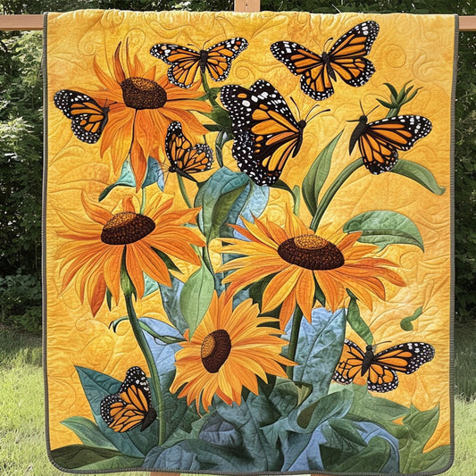 Sunflower Flight Quilted Blanket NCU0NT6365