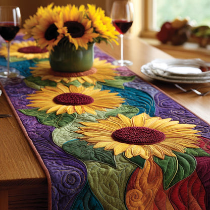 Sunflower Glow Quilted Table Runner NCU0DV9443