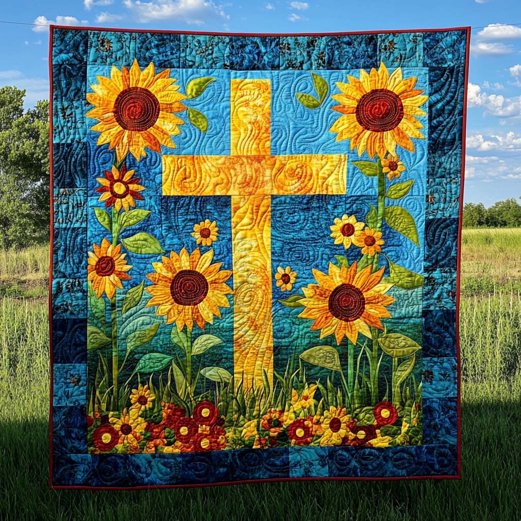 Sunflower Harmony Quilted Blanket NCU0NT760