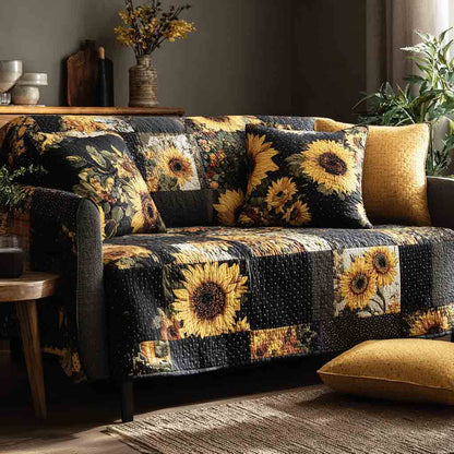 Sunflower Harmony Quilted Sofa Cover NCU0NT12235