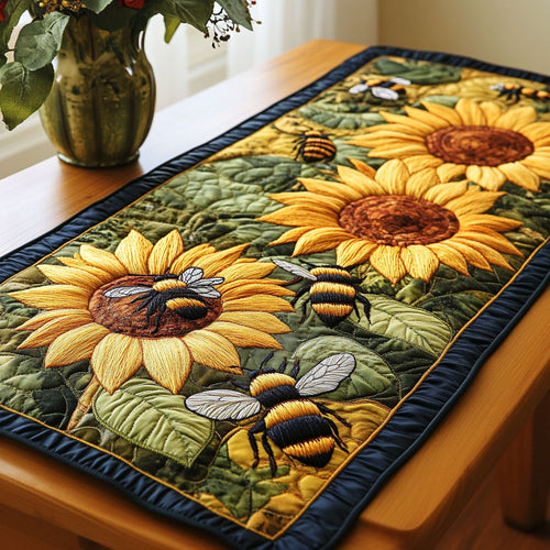 Sunflower Harmony Quilted Table Runner NCU0NT4028