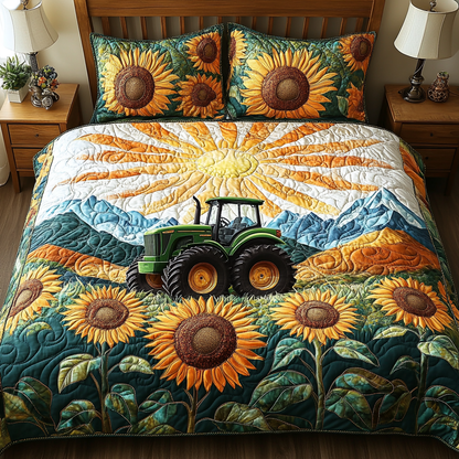 Sunflower Harves 3-Piece Quilted Bedding Set NCU0DV4568