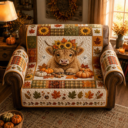 Sunflower Harvest Highland Calf Quilted Sofa Cover NCU0HH2095