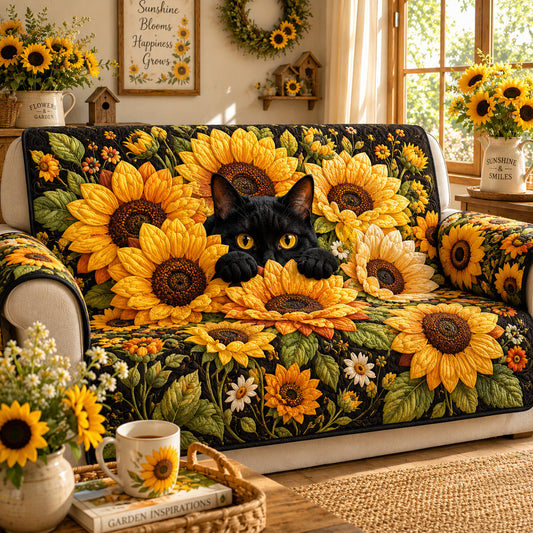 Sunflower Haven Quilted Sofa Cover NCU0TV2008