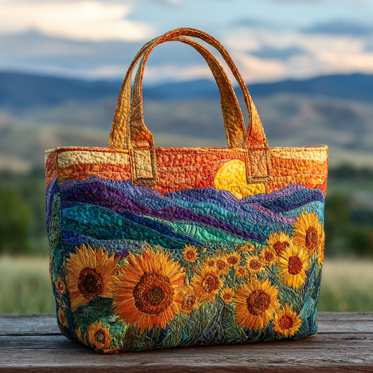 Sunflower Hills Quilted Tote Bag NCU0VL2827