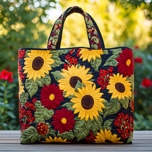 Sunflower Joy Quilted Tote Bag NCU0DK9187