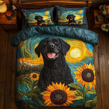 Sunflower Labrador 3-Piece Quilted Bedding Set NCU0XD1563