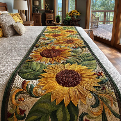 Sunflower Meadow Quilted Bed Runner NCU0DV9468