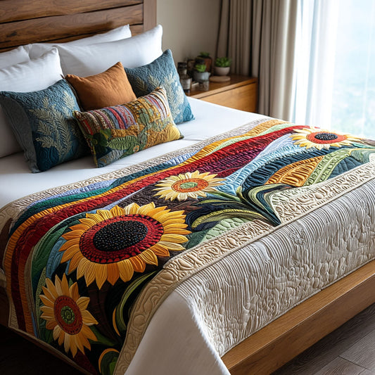 Sunflower Meadows Quilted Bed Runner NCU0PT8082