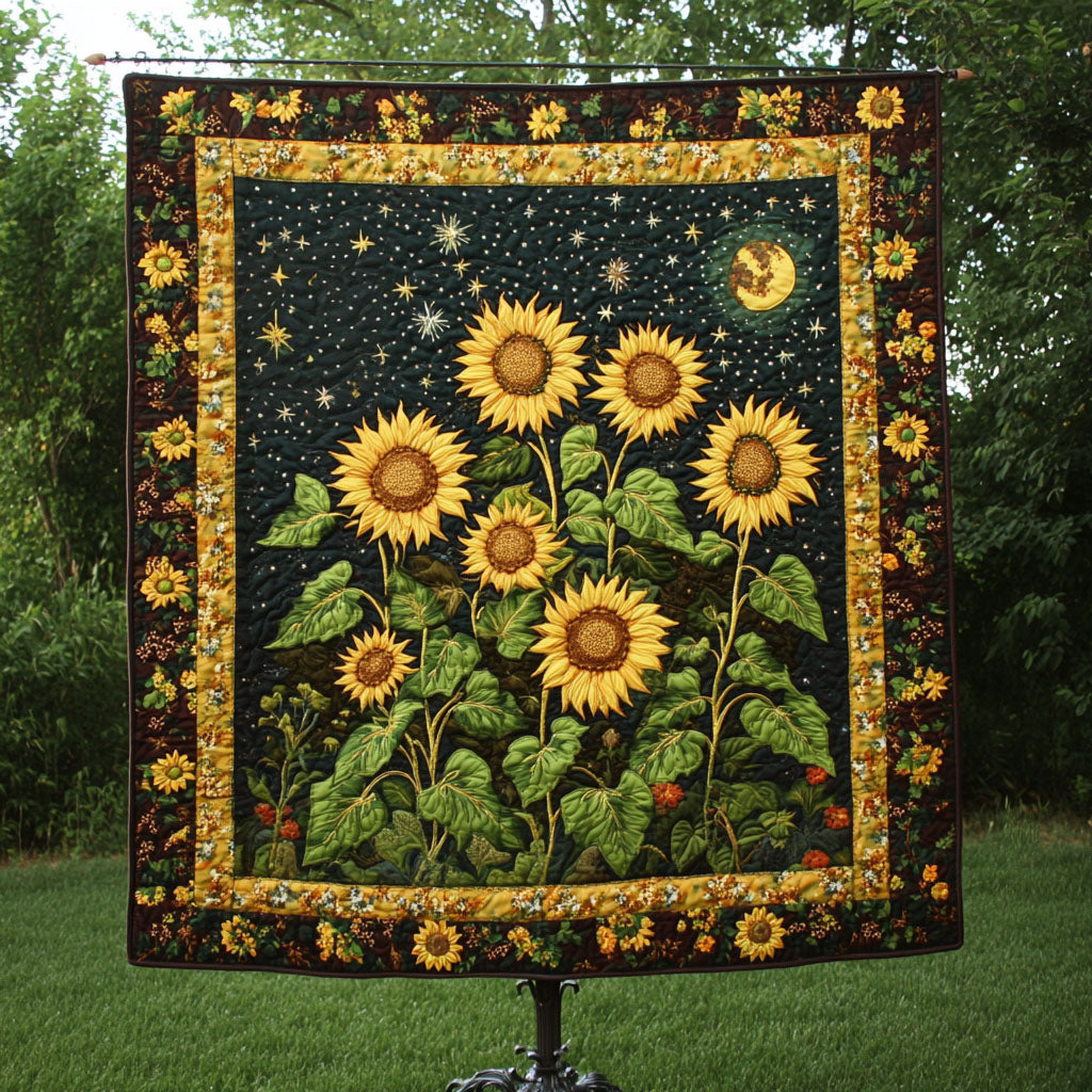 Sunflower Night Sky Quilted Blanket NCU0NT4063