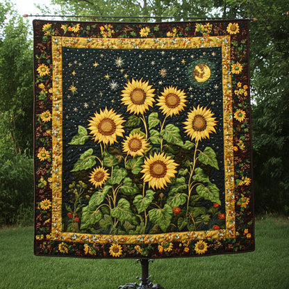 Sunflower Night Sky Quilted Blanket NCU0NT4063