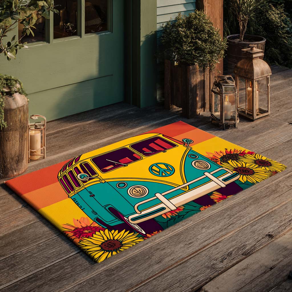 Sunflower Peace Van Doormat NCU0XD847