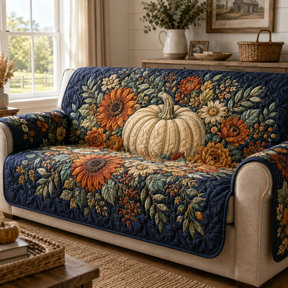Sunflower Pumpkin Quilted Sofa Cover NCU0VL3790