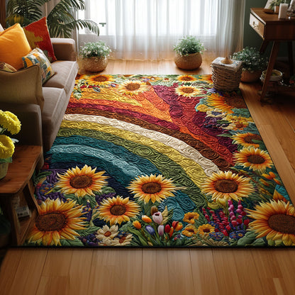 Sunflower Rainbow Meadow Area Rug NCU0PT11559