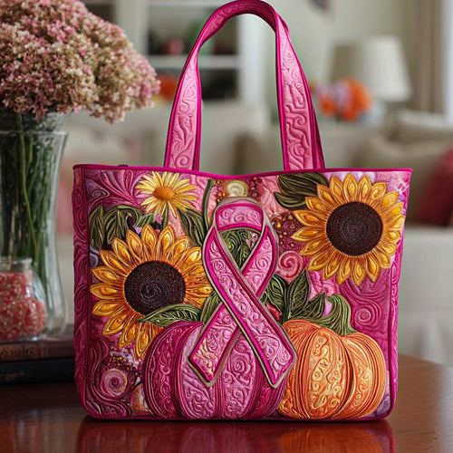 Sunflower Ribbon Glow Quilted Tote Bag NCU0NT9444