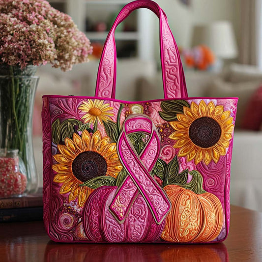 Sunflower Ribbon Glow Quilted Tote Bag NCU0NT9444