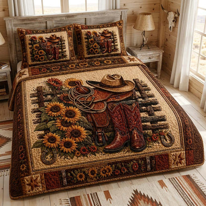 Sunflower Saddle 3-Piece Quilted Bedding Set NCU0QD024