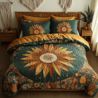 Sunflower Serenity 3-Piece Quilted Bedding Set NCU0VL933