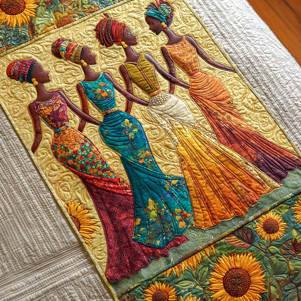 Sunflower Sisters Quilted Bed Runner NCU0XD1405