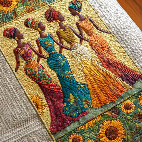 Sunflower Sisters Quilted Bed Runner NCU0XD1405