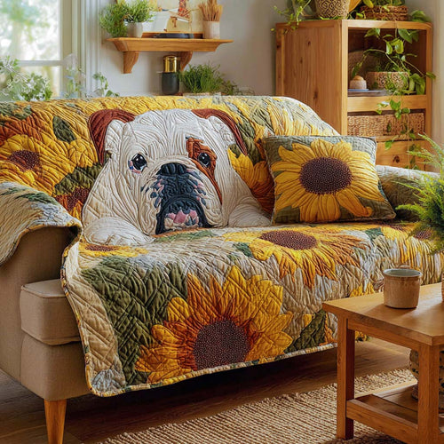 Sunflower Smile Quilted Sofa Cover NCU0XD1310