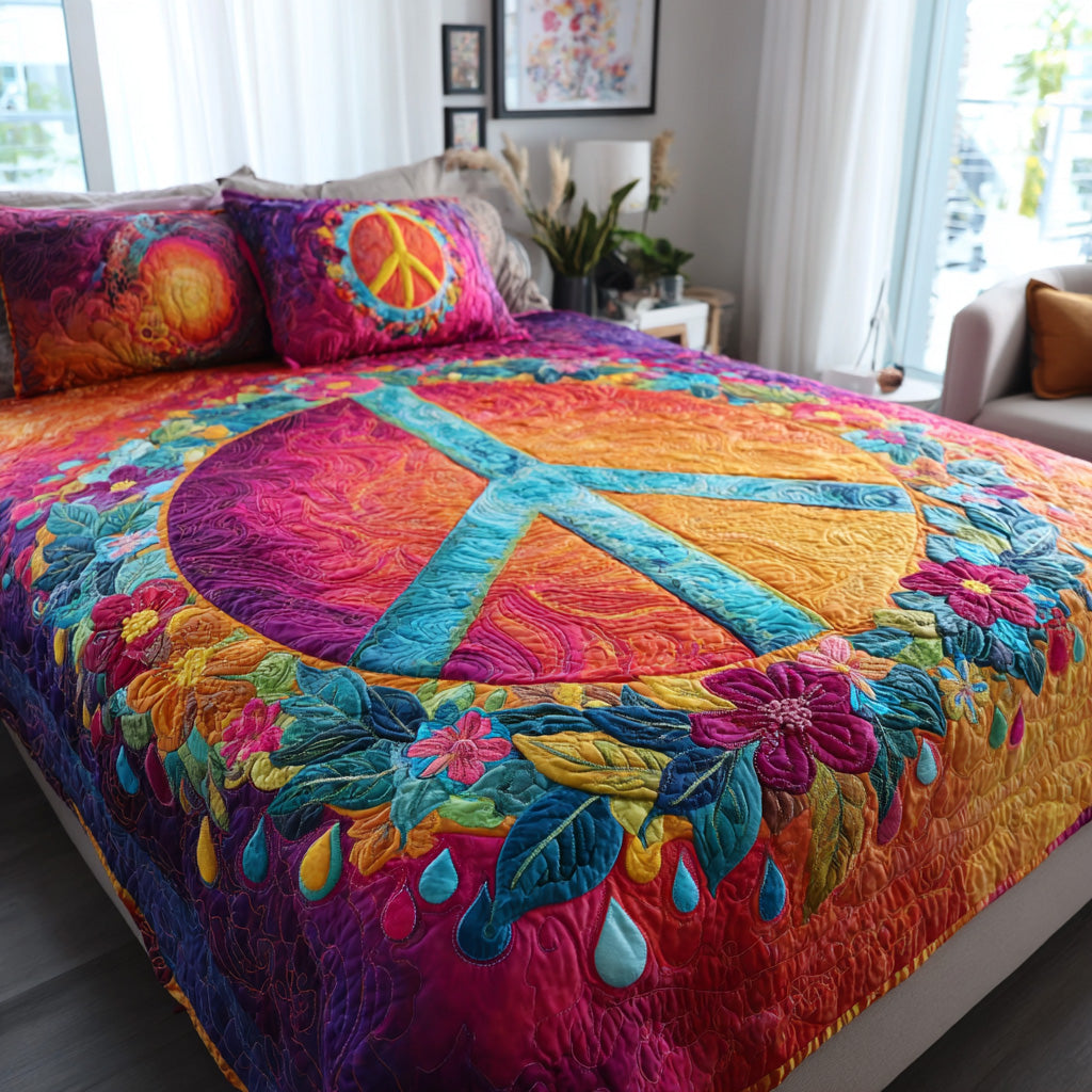 Sunflower Soul 3-Piece Quilted Bedding Set NCU0VL3300