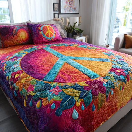 Sunflower Soul 3-Piece Quilted Bedding Set NCU0VL3300