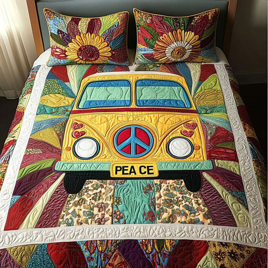 Sunflower Spirit 3-Piece Quilted Bedding Set NCU0NT3902