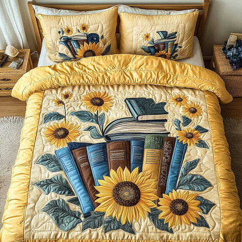 Sunflower Stories 3-Piece Quilted Bedding Set NCU0NT4870