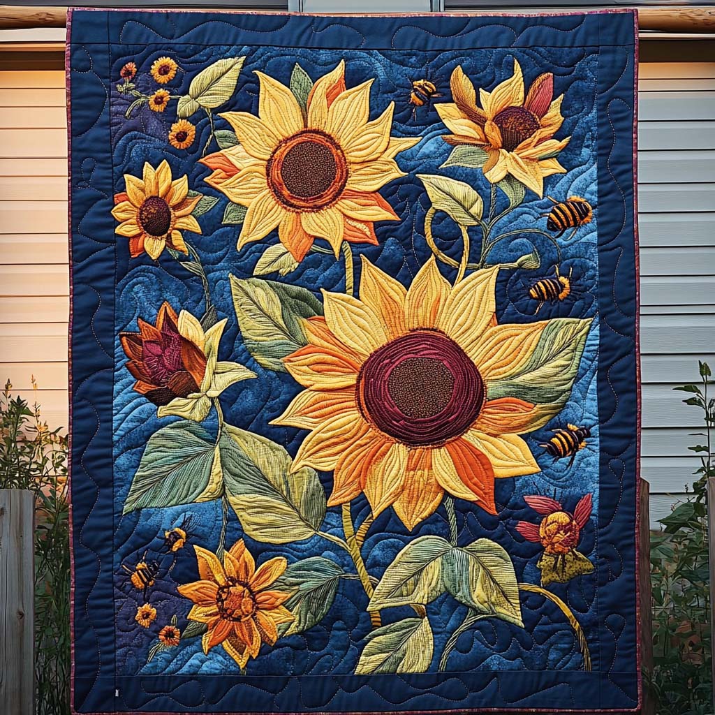 Sunflower Symphony Art Quilt Hanging NCU0NT850