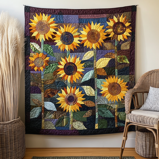 Sunflower Symphony Art Quilt Hanging NCU0TL927