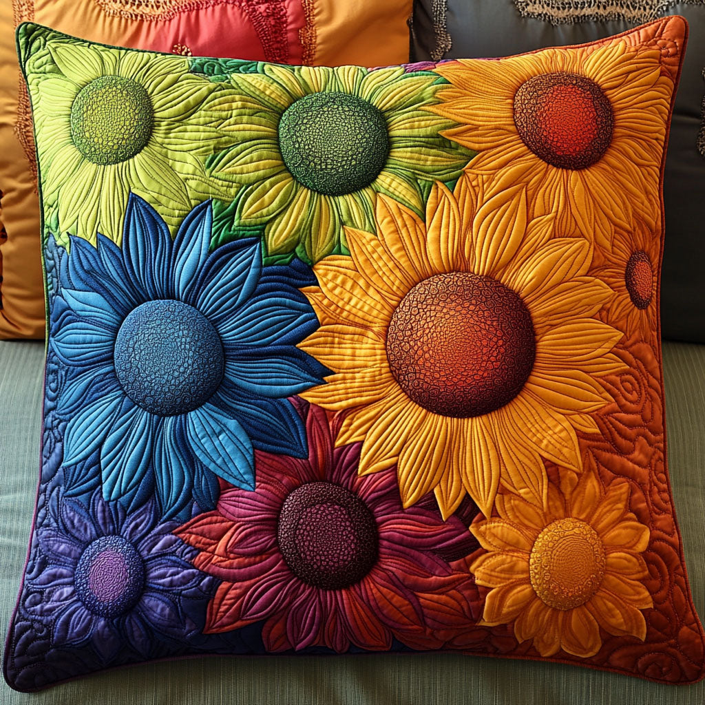 Sunflower Symphony Quilted Pillow Case NCU0NT5911
