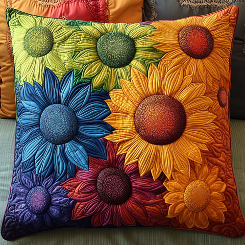 Sunflower Symphony Quilted Pillow Case NCU0NT5911