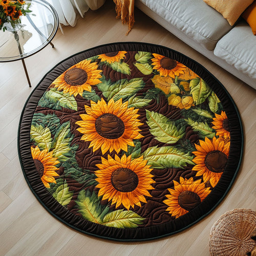 Sunflower Symphony Quilted Round Mat NCU0PT1124