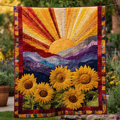 Sunflower Valley Quilted Blanket NCU0TD111