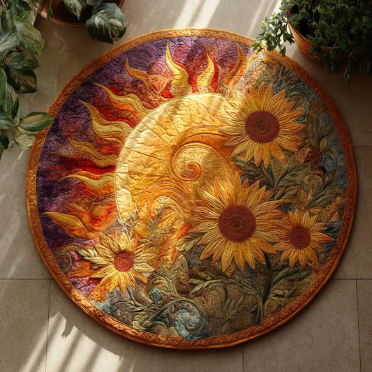 Sunflower Valley Quilted Round Mat NCU0TD124