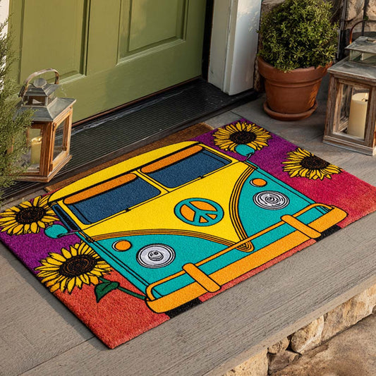 Sunflower Van Peace Doormat NCU0XD838