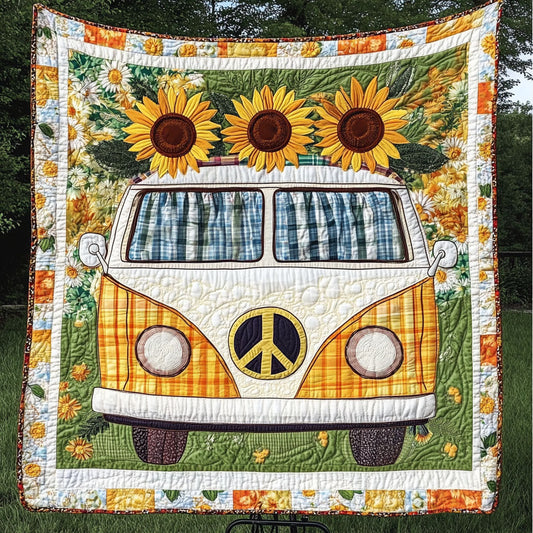Sunflower Van Quilted Blanket NCU0NT3919