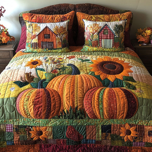 Sunflower and Spice 3-Piece Quilted Bedding Set NCU0PT8277