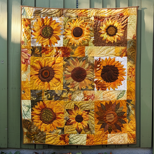 Sunflowers Garden Quilted Blanket NCU0TL029