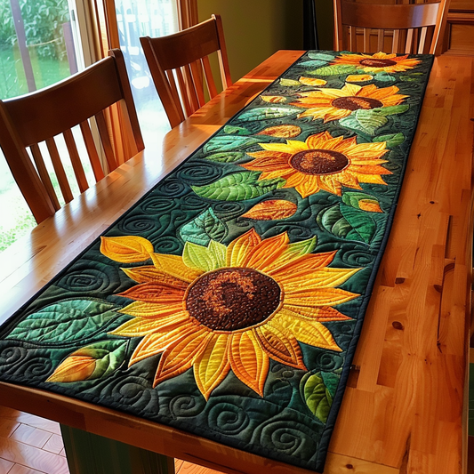 Sunflowers Garden Quilted Table Runner NCU0TL037