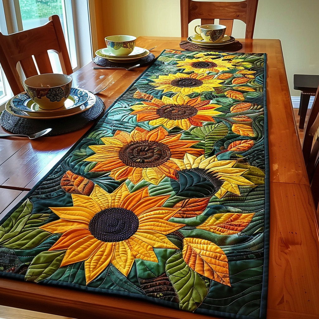 Sunflowers Garden Quilted Table Runner NCU0TL039 – Vantique