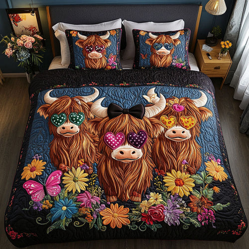Sunglasses Bovine 3-Piece Quilted Bedding Set NCU0NT5548