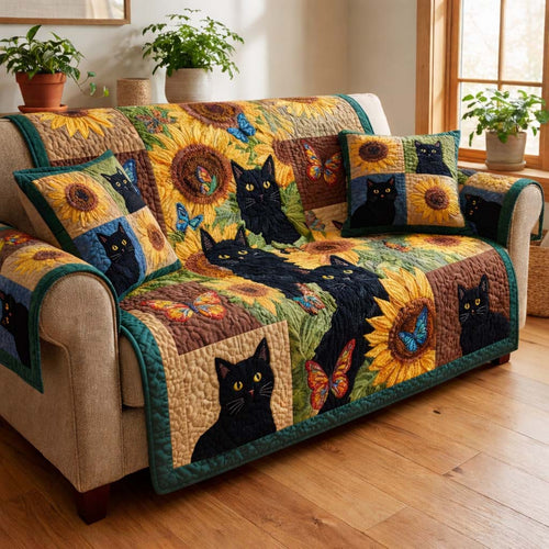 Sunlight Cat Meadow Quilted Sofa Cover NCU0HH1945