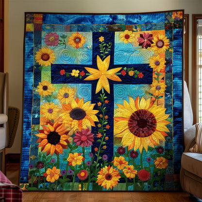 Sunlit Cross Art Quilt Hanging NCU0TH1561