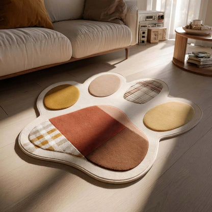 Sunlit Ochre Paw Custom Shape Area Rug NCU0HH1963